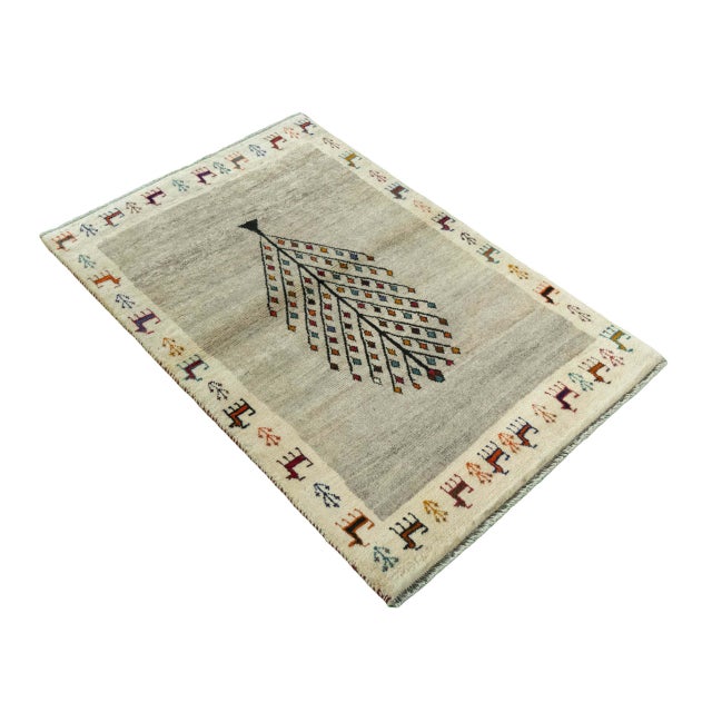 Mid-Century Modern Gabbeh Nomad Rug with Tree of Life & Animal Border For Sale - Image 3 of 11
