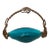 Teal Bohemian or Czech Glass Bride's Basket With Ormalu Handle For Sale