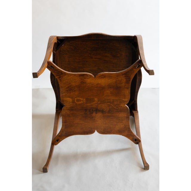 Chestnut Antique Victorian Oak Side Parlor Table With Lovely Legs and Unique Shape For Sale - Image 8 of 9