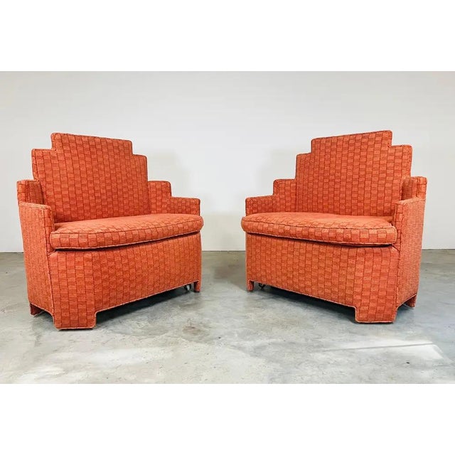 1960s Art-Deco Style Double Wide Skyscraper End or Easy Chairs After Paul T. Frankl For Sale - Image 5 of 10