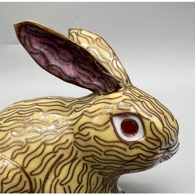 Vintage Chinese Cloisonné Enamel Rabbit Figurine – Chinoiserie / Asian Traditional For Sale In Houston - Image 6 of 8