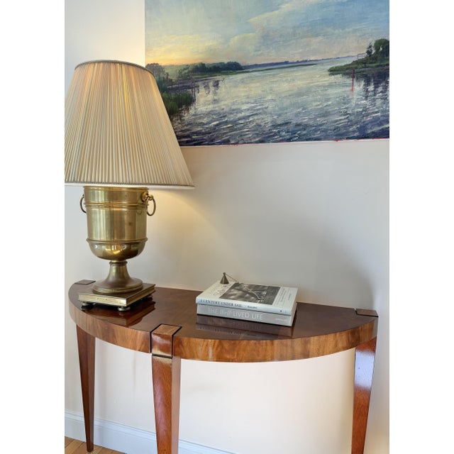 Flame Mahogany Demi-Lune Accent Table For Sale - Image 18 of 18