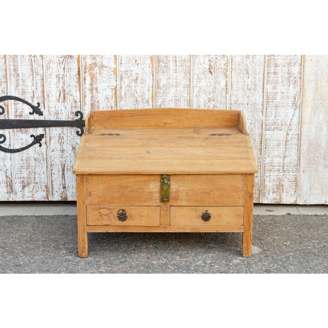English 19th Century British Colonial Teak Low Desk For Sale - Image 3 of 11