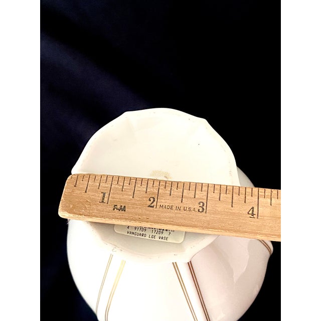 Lenox Vintage Large 9 7/8 Inch Lenox Vanguard Collection Ivory Porcelain Art Deco Trim Vase For Sale - Image 4 of 18