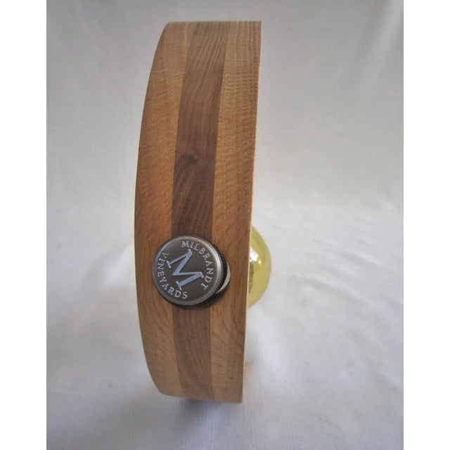 1970s Artisan Wood Bottle Holder, Signed For Sale - Image 4 of 6