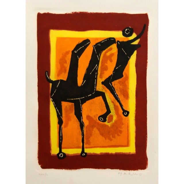 The Cry - Original Colored Etching by Marino Marini - 1950s 1950s For Sale