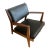 Jens Risom Walnut and Black Leather Lounge Chair For Sale