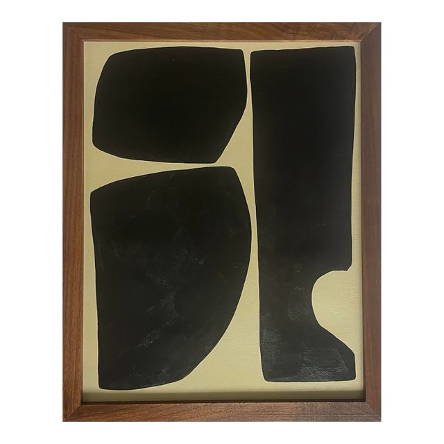2026 "Elementi No.4" Contemporary Abstract Minimalist Painting on Paper by Artist r.k. Red For Sale