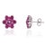 2.9 TCW Natural Ruby Rosette Flower Stud Earrings - Birthday Gift, a Pair For Sale - Image 6 of 10