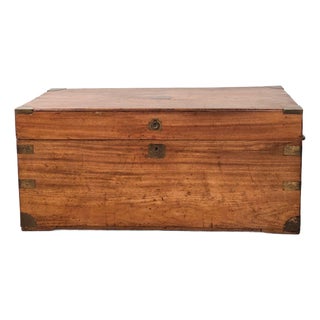 Chinese Camphor Brass Mounted Campaign Trunk, Circa 1890 For Sale