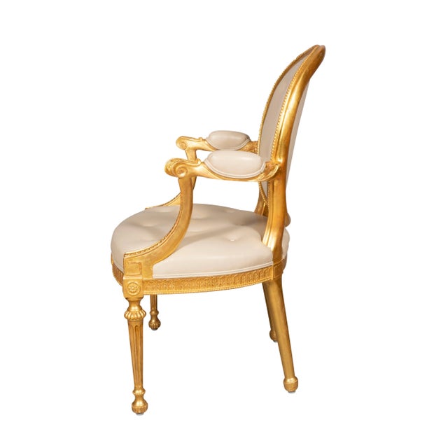 George III Style Giltwood Armchairs - Set of 4 For Sale - Image 11 of 12
