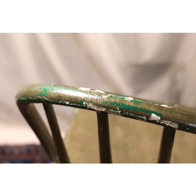 Spindle Antiqued Gold Painted Chair From the Early 1900s For Sale - Image 10 of 14