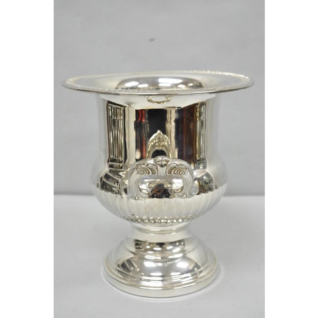 Vintage Silver Plated Trophy Cup Urn Champagne Chiller Ice Bucket Engraved For Sale - Image 12 of 17