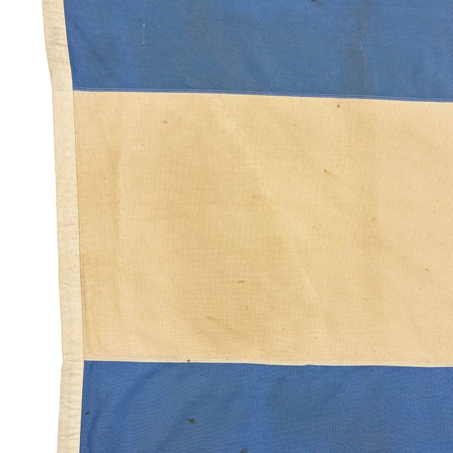 Rustic Large Vintage Cotton Sun Flag of Argentina For Sale - Image 3 of 6