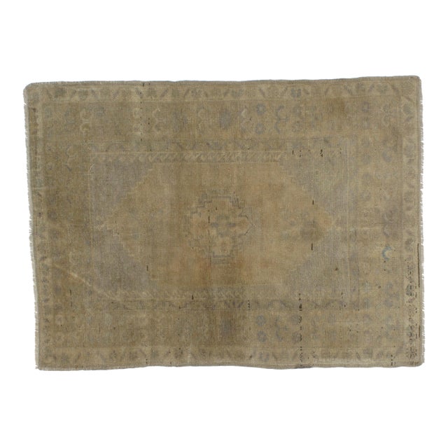 Vintage Oushak , 3'3" X 4'6" For Sale