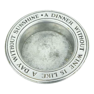 Mid Century Modern Pewter Round Wine Bottle Coaster