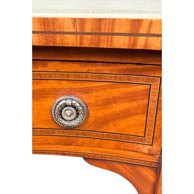 Late 19th Century 19th Century Satinwood Kidney-Shaped Desk, 1890 For Sale - Image 5 of 11