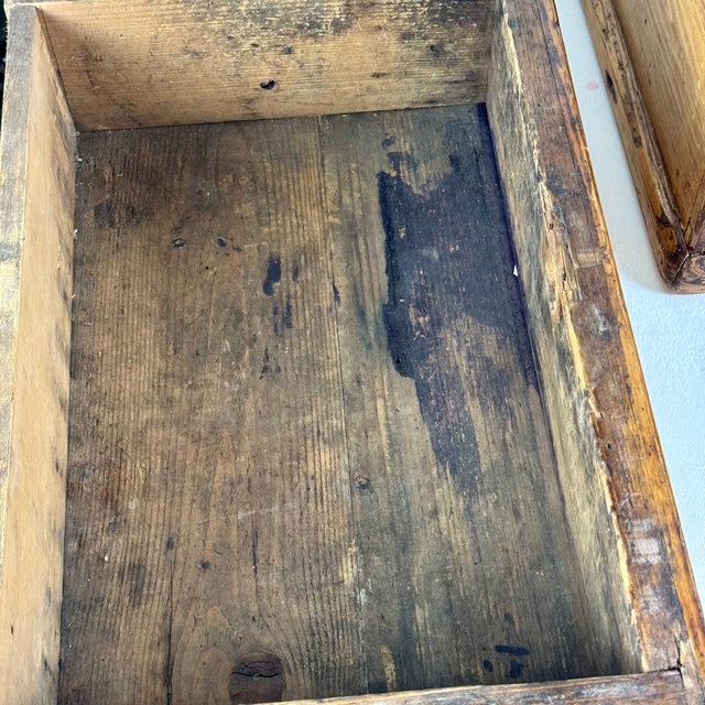 Antique Wooden Two Drawer Tabletop Cabinet With Dome Treasure Chest Top in Golden Brown For Sale - Image 14 of 16