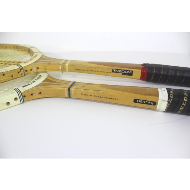 Curated Set of Antique Sport Tennis Rackets for Designer Decorating Wood Racquet Set of Two Sports Equipment Memorabilia For Sale - Image 4 of 8