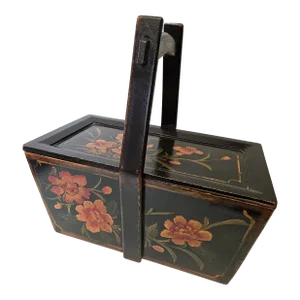 Beautiful Hand Painted Chinese Wooden Handled Box