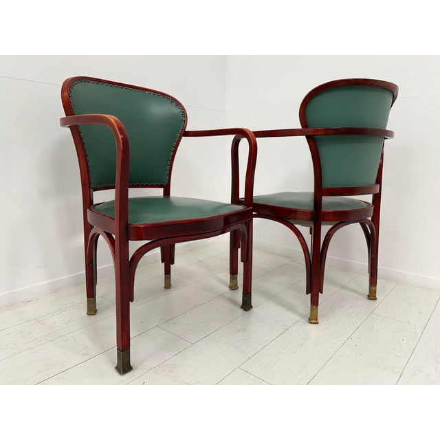 Vienna Secession Chairs and Armchairs by Gustav Siegel for Jacob & Josef Kohn, 1890s, Set of 6 For Sale - Image 17 of 18
