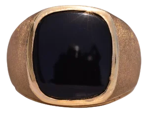 The Obsidian: Vintage Gentleman's Onyx Ring in Yellow Gold