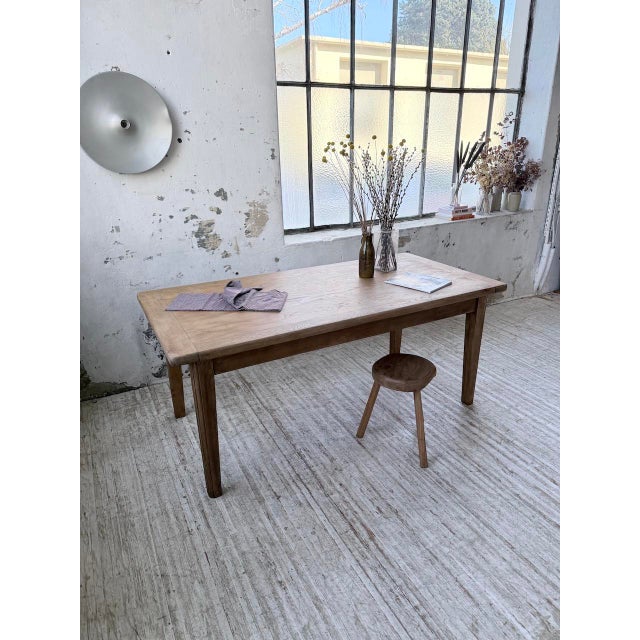 Brown Vintage Farmhouse Table in Oak, 1970s For Sale - Image 8 of 18