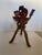 African Vintage African Tribal Unity Sculpture Bowl Holder Handcarved Wooden Stand For Sale - Image 3 of 12