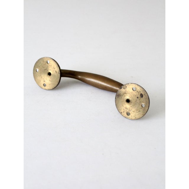 Metal Vintage Brass Door Handle For Sale - Image 7 of 8