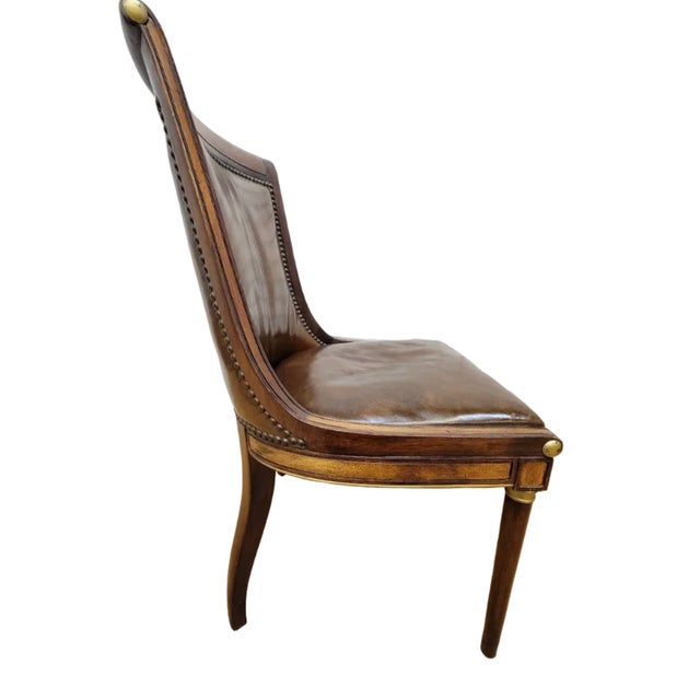 Wood Vintage Neoclassical Style Slipper Dining Chairs by Oxford LTD – 6 For Sale - Image 7 of 11
