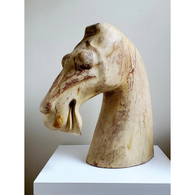 Early 20th Century Hand Carved Wood Camel Head Sculpture For Sale In Greensboro - Image 6 of 13