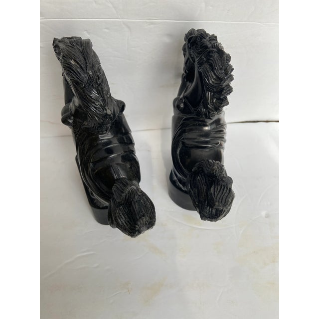 Mid-Century Modern Raging Horses Blank Onyx Bookends - a Pair For Sale In Cleveland - Image 6 of 9