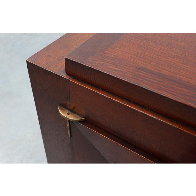 Art Deco Carved Geometric Sideboard in Oak by Charles Dudouyt, 1940 For Sale - Image 6 of 18