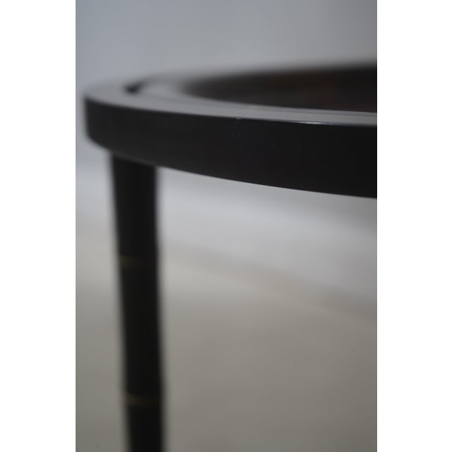 Vintage Black and Gold Toleware Tray Top Table For Sale - Image 13 of 16