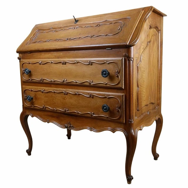 20th Century Louis XV Scriban Chest of Drawers in Walnut For Sale - Image 10 of 10