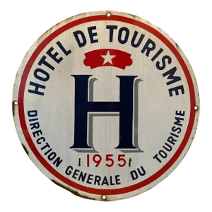 Vintage French “Hôtel De Tourisme” Enamel Sign