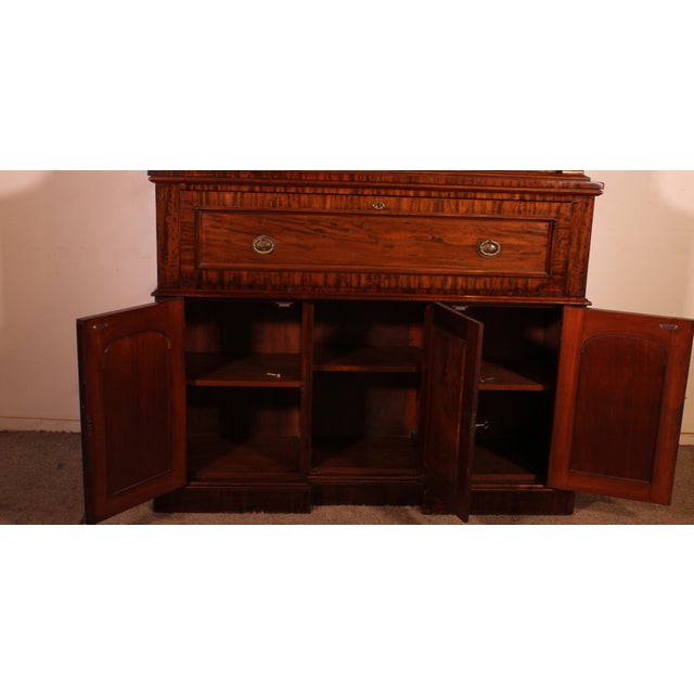 Wood Mahogany Display Cabinet with Secretary Desk, 1800s For Sale - Image 7 of 14