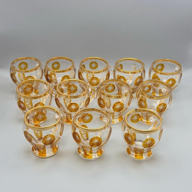 Antique Bohemienne Glasses from Harrach, 1890s, Set of 12 For Sale - Image 3 of 12