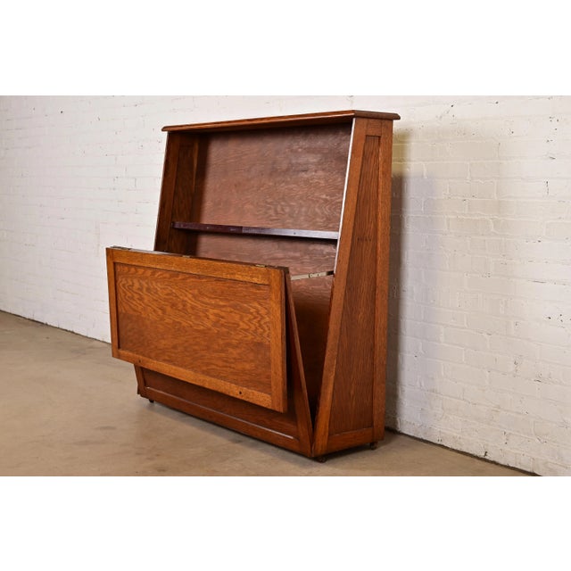 Antique Mission Oak Arts & Crafts Standing Map Case, Circa 1900 For Sale In South Bend - Image 6 of 14