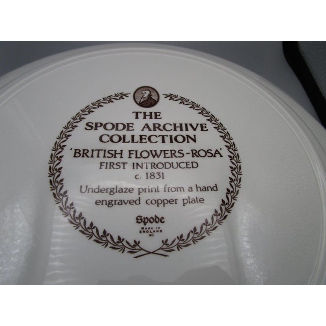 Spode Archive Collection British Flowers Rosa 12" Pink Chop Plate Serving Platter Made in England Vintage 2007 For Sale In Phoenix - Image 6 of 8