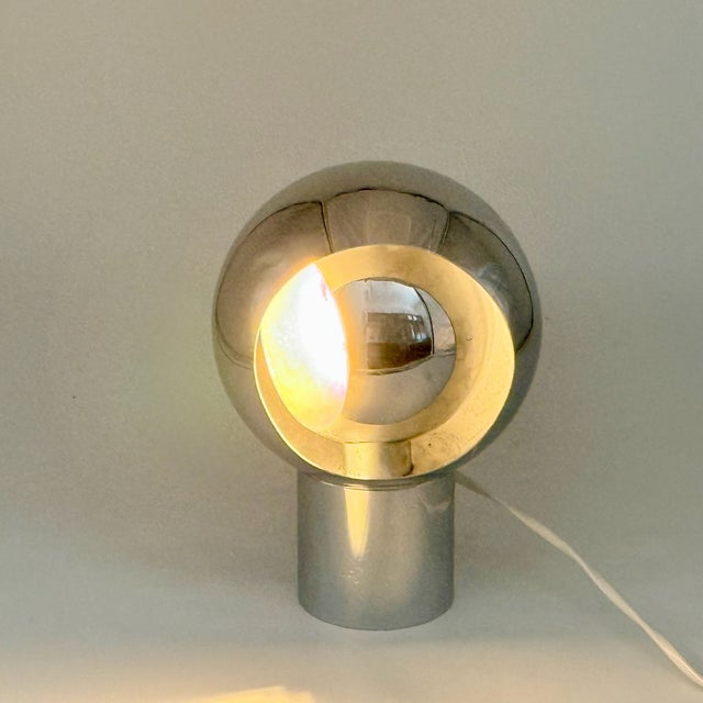 1970s Space Age Chrome Table Lamp with Rotating Eclipse Shade, 1970s For Sale - Image 5 of 15