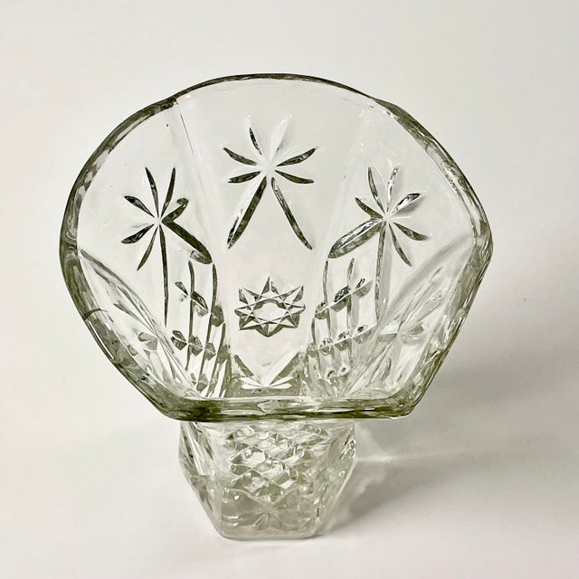 American Mid Century Vintage Boho Chic Hollywood Regency Cut Glass Vase. For Sale - Image 3 of 10