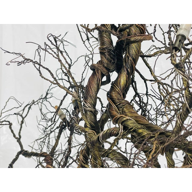 “Roots” Sculptural Pendant Light by F+m Fos, Hand-Twisted Wire, Gold Leaf For Sale - Image 18 of 18