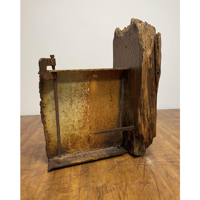 Vintage Mid-Century Modern Steel Beam and Driftwood Sculpture - Circa 1950’s For Sale - Image 11 of 18