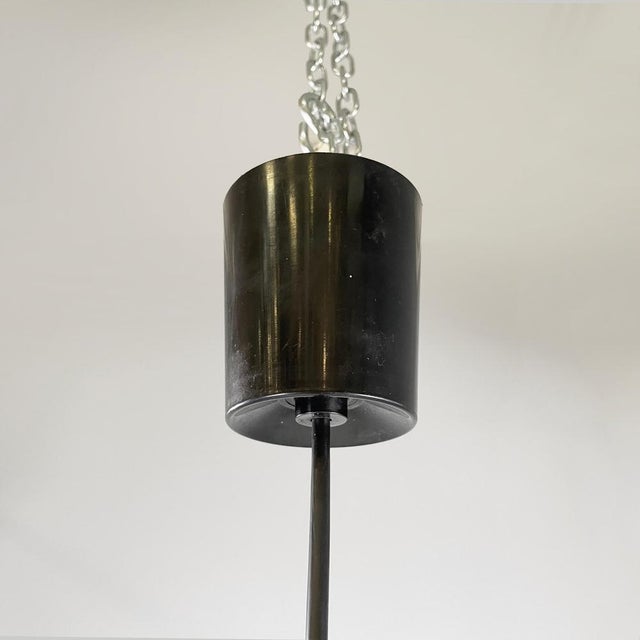 Mid-Century Modern Italian Pendant Light in Molded Glass with Brass and Metal, 1950s For Sale - Image 15 of 16