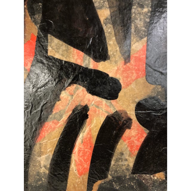Sculpture Materials 1964 Modern Abstract Decoupage and Mixed-Media Painting by Leonard Mauer, Framed For Sale - Image 7 of 8