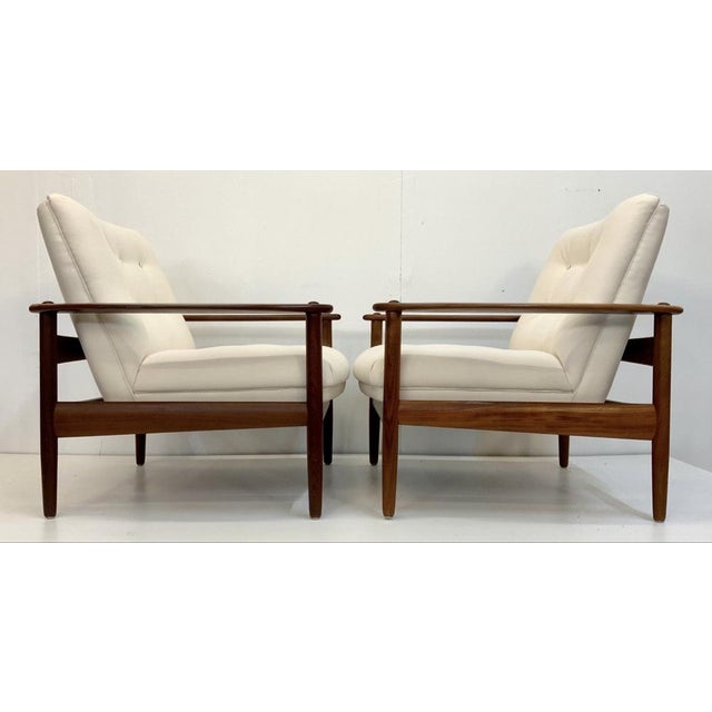 Wood Set of Mid-Century Danish Teak Armchair in the style of Grete Jalk, Denmark For Sale - Image 7 of 18