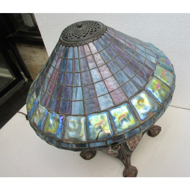 Late 20th Century Tiffany Style Turtle Back Lamp For Sale - Image 4 of 13