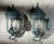Green Pair of Vintage Solid Brass Wall Lanterns /Sconces 22”x10”x11”.5 For Sale - Image 8 of 16