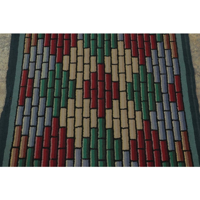 Antique Hooked Rug With Jewel-Tone Geometric Mosaic Design - Rug & Kilim For Sale In New York - Image 6 of 7